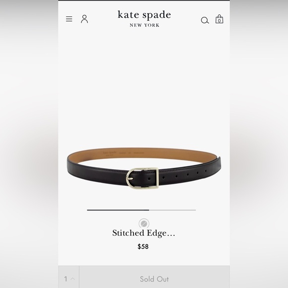 Kate Spade Black and Gold Stitched Edged Leather Belt with Classic Design Size L main image 8